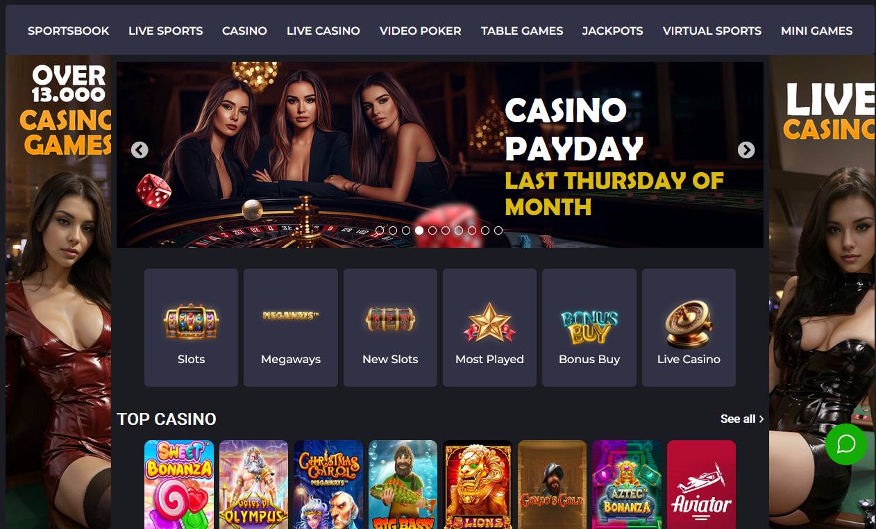 Tiktok Casino homepage